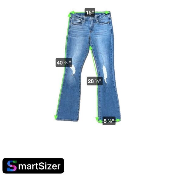 Lucky Brand Womens Distressed Flare Jeans Size 6/28R Medium Wash Blue Denim - Picture 5 of 5